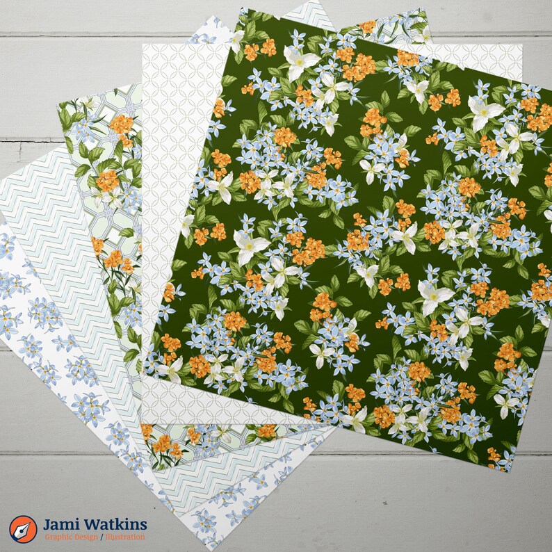 Wildflowers Digital Paper Set (10), Seamless Wild Floral Pattern - Etsy
