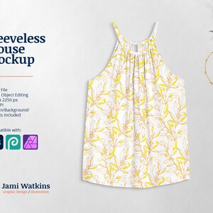 Sleeveless Blouse PSD Mockup Template, Photoshop Smart Object Editing