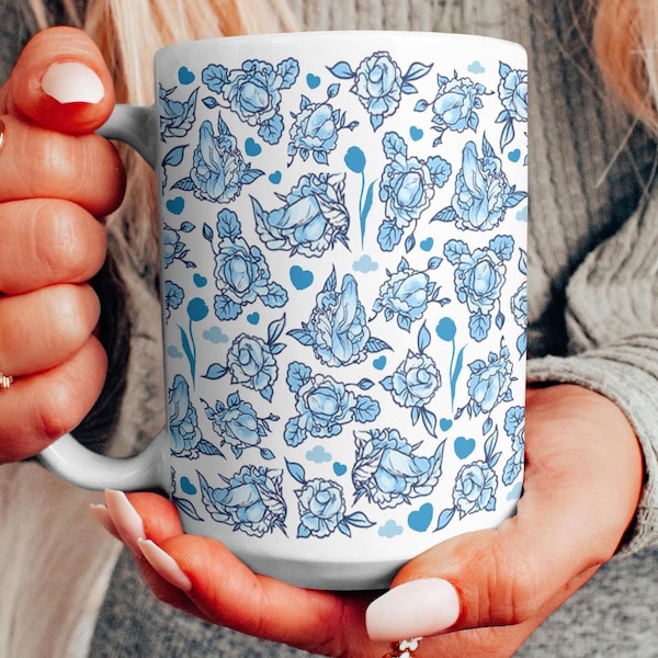 Floral Penis Coffee Mug, Funny Adult Humor Gift