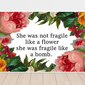 Fragile Like A Bomb / Gifts For Her / Birthday Gift / Dorm / Woman Empowerment / Canvas Art Print