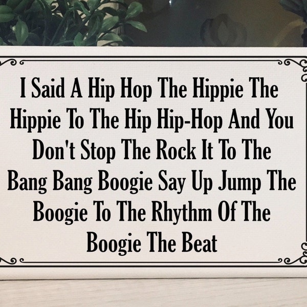 Old School Rap Lyrics Hip Hop Sign / Rap Decorations  / Canvas Print