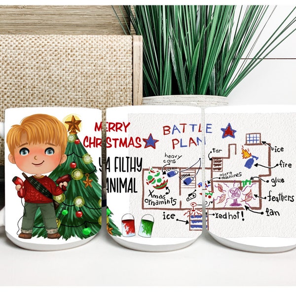 You Filthy Animal / Kevin Mccallister / Battle Plans / Large Coffee Mug / Fully Wrapped