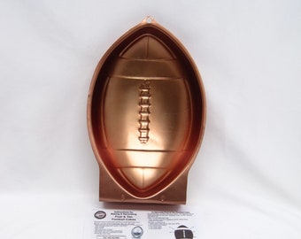 Vintage Wilton Football Cake Pan: Copper Toned Metal Mold