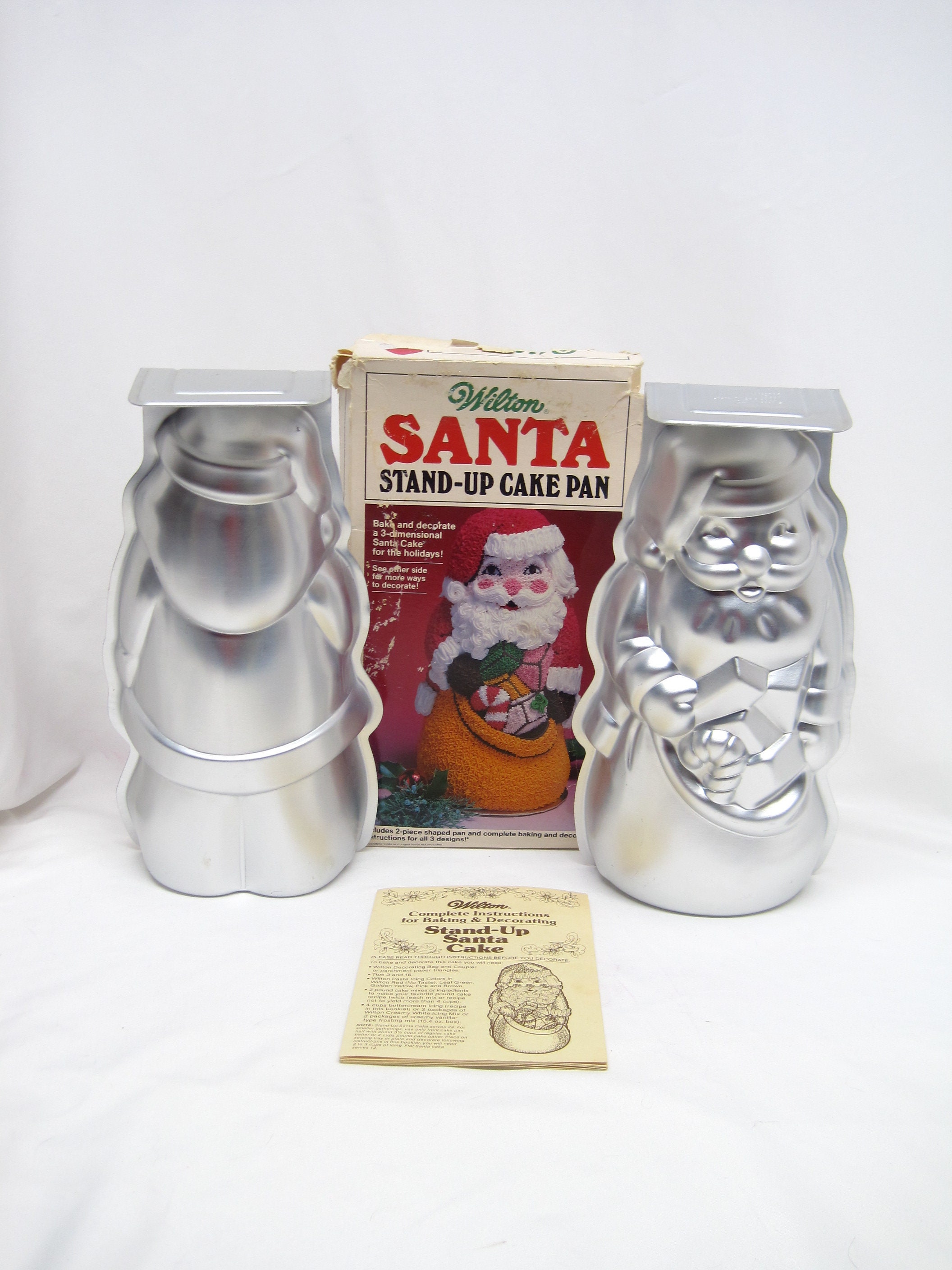 Mini Santa Cake Pan, Wilton, 1983. Vintage 6 Quick and Easy Designs.  Festive Holiday Dessert Ideas, Mrs. Claus, Elf, Child, Old Fashioned 