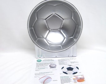 Vintage Wilton Soccer Ball Cake Pan # 2105-2044, Collectible Ball Shaped Metal Mold