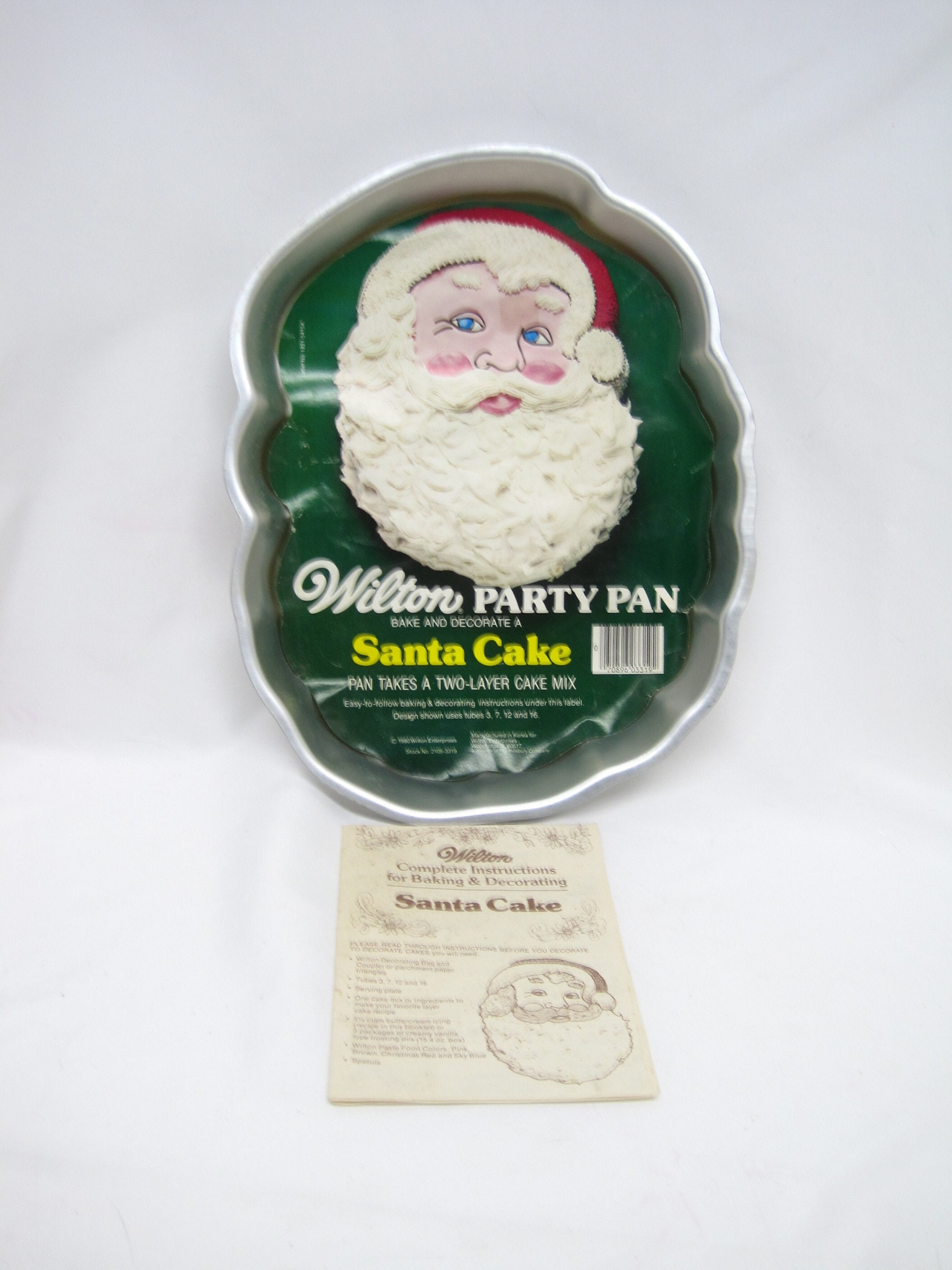 Wilton Santa Cake Pan 502-2308, Santa Face Shaped Metal Mold 
