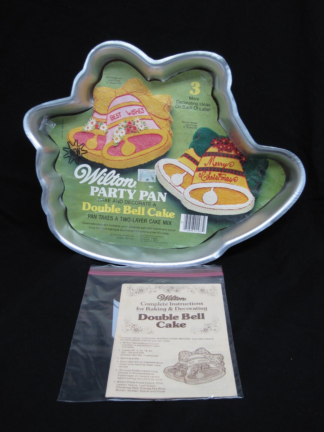Wilton Bells and Bow Shaped Cake Pan, Vintage Wilton 502-1220