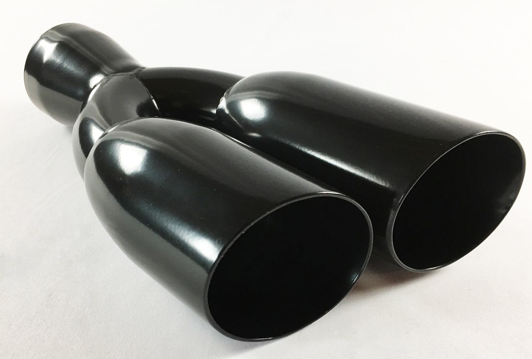 Exhaust Tip 3.00 Inlet 3.00 Outlet 13.50 long Dual Round Slant Angle