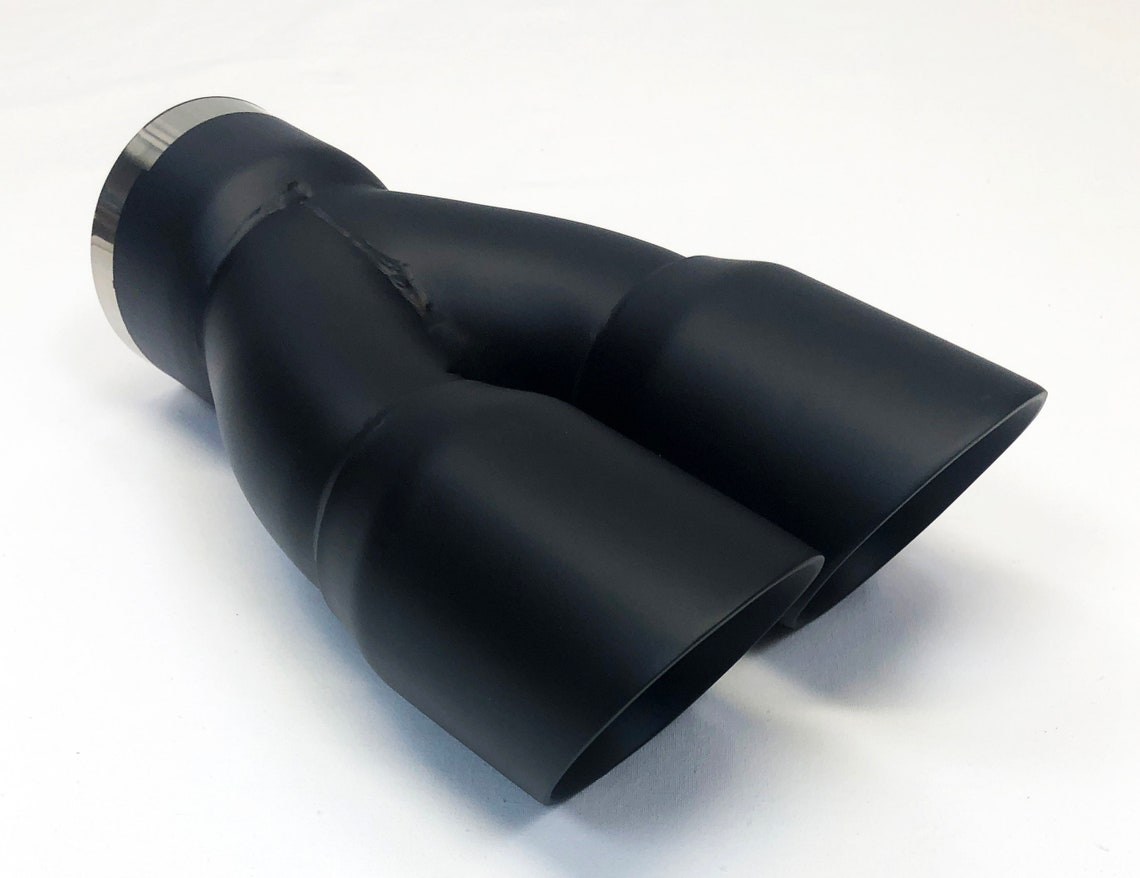 Exhaust Tip 3.00 Inlet Dual 3.00 X 9.50 Long Round Double Wall High