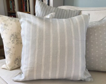 Cushion Covers in Bamburgh Blue Stripe by Peony and Sage