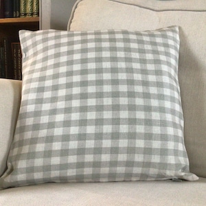 Cushion Covers In Peony and Sage checked Fabric