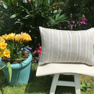 Vintage Style Grey Stripe Cushion Covers