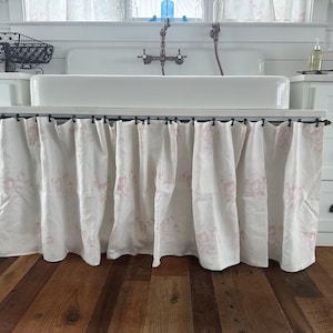 Under sink curtains/ cabinet curtains in Cabbages and Roses Linens