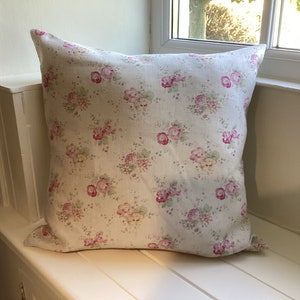 Cushion Covers In Peony and Sage Sweet Peas and Roses