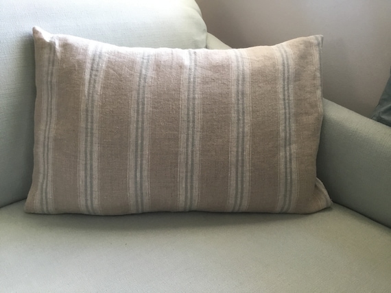Designer Cushion Covers In duck egg stripe by Peony and Sage