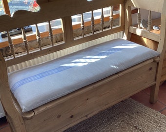 Gustavian Bench seat covers in French Grainsack