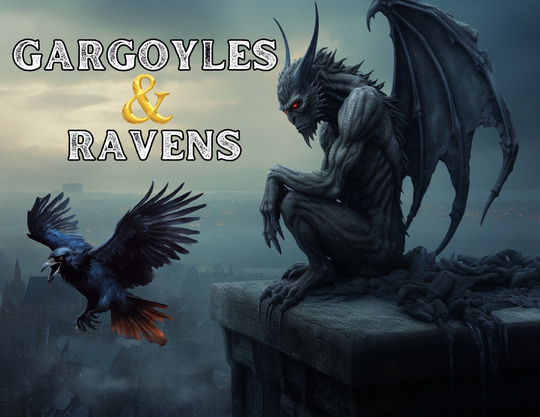 Gargoyles and Ravens 2025 Wall Calendar Etsy