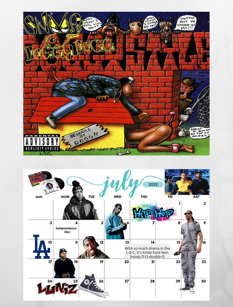 90s Hip Hop Calendar 2022 Etsy