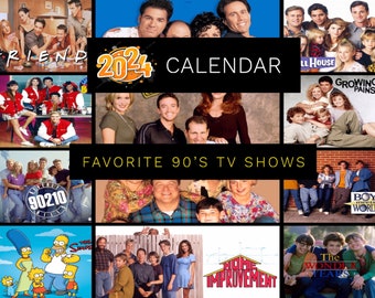 My favorite 90’s TV shows 2024  Wall Calendar
