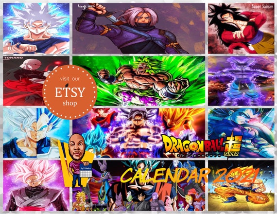 Dragonball Super 21 Calendar Etsy Dragonball Super 21 Calendar Etsy