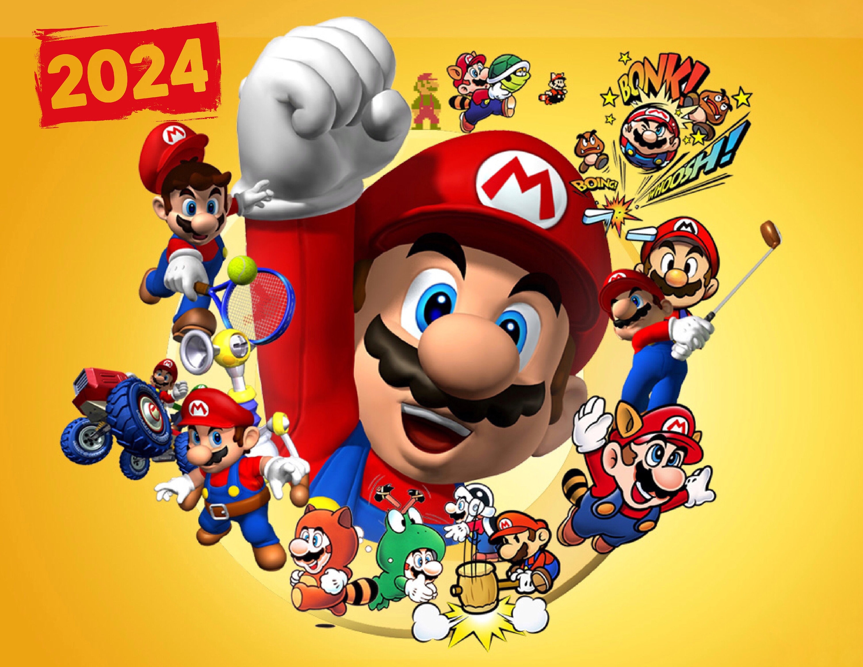 Top 12 Super Mario Games of All Time 2024 Wall Calendar Etsy