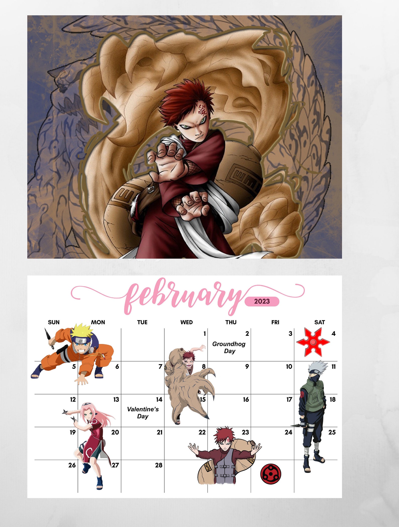 Anime 2023 Calendar Etsy