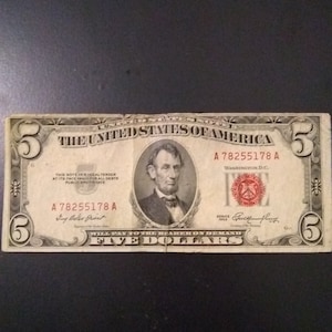 1953 5 dollar red seal