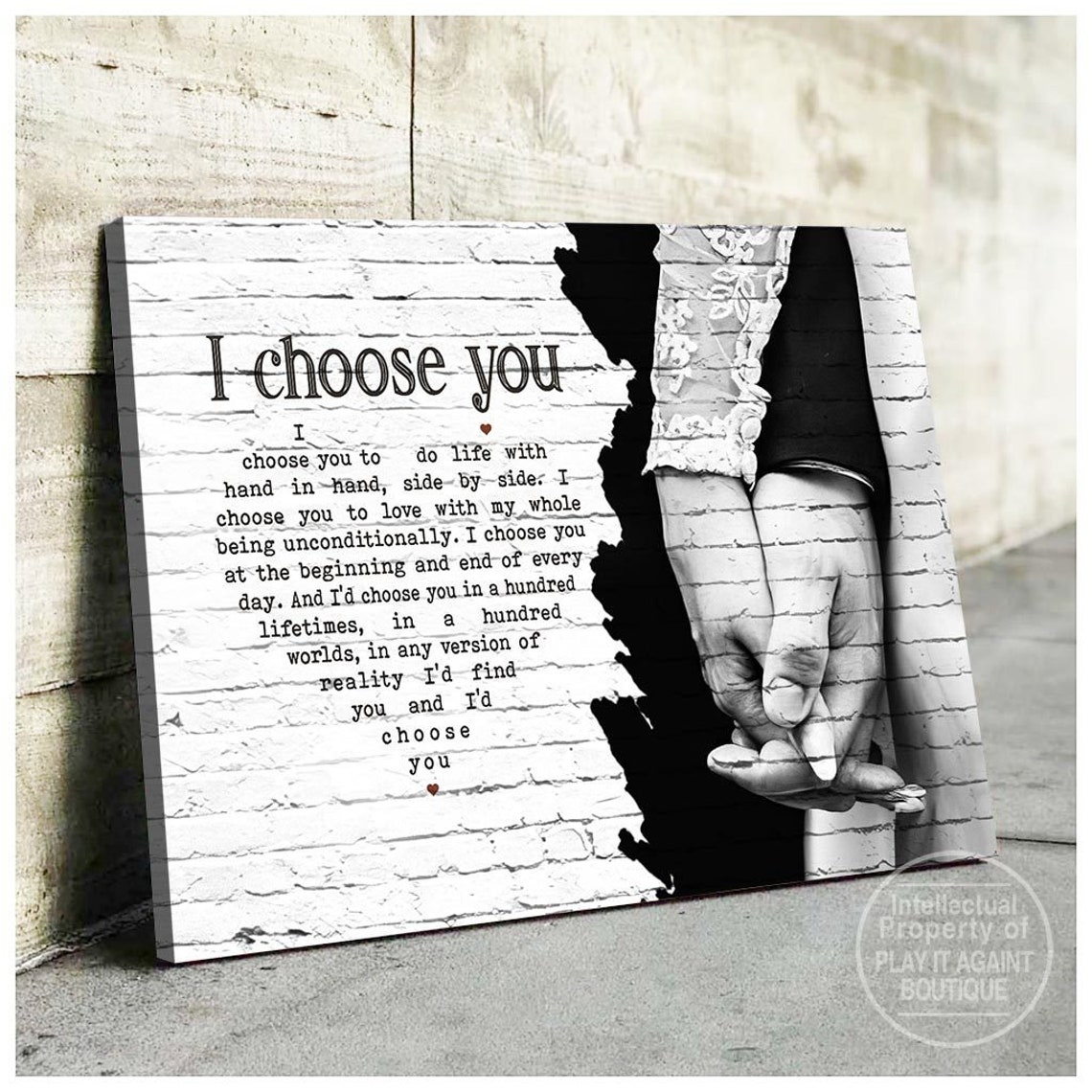 Personalized I Choose You Canvas Gift Anniversary Gifts For Etsy