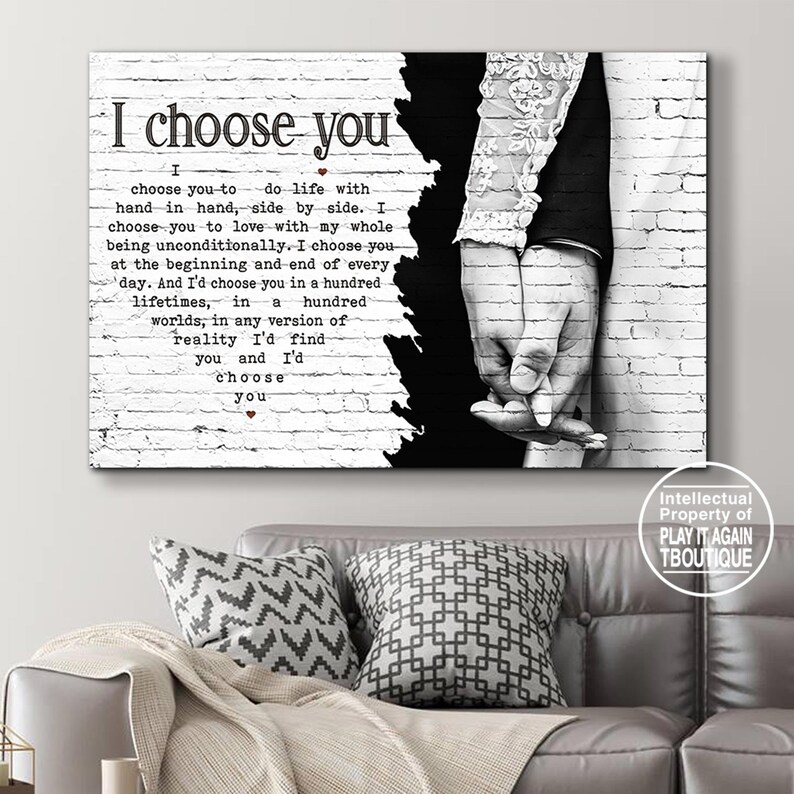 Personalized I Choose You Canvas Gift Anniversary Gifts For Etsy
