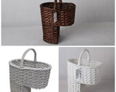 KALKI Natural 100 Whole Willow Wicker Stair Step Storage Basket With Carry Handle Tidy Organiser