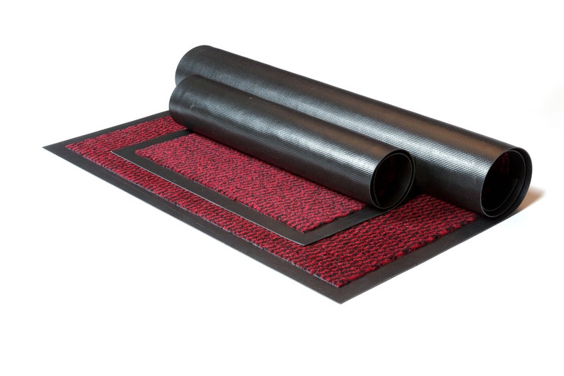 KALKI RED Heavy Duty Barrier Mats Non Slip Rubber Mat Floor Mats Kitchen Rugs Washable Light Weight Indoor Outdoor Rubber Door Mat