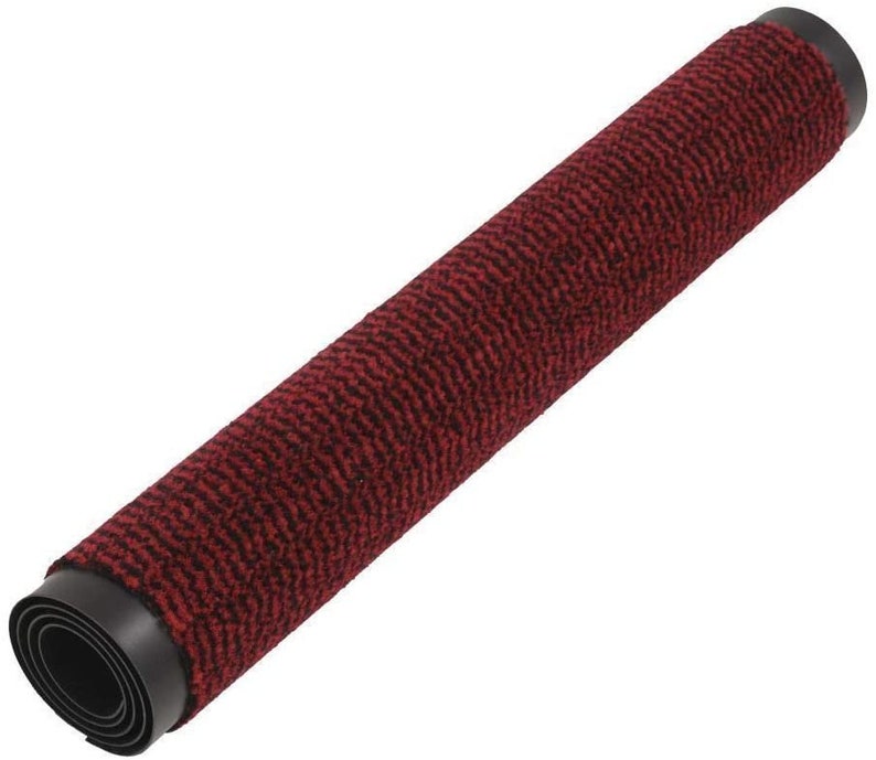 KALKI RED Heavy Duty Barrier Mats Non Slip Rubber Mat Floor Mats Kitchen Rugs Washable Light Weight Indoor Outdoor Rubber Door Mat