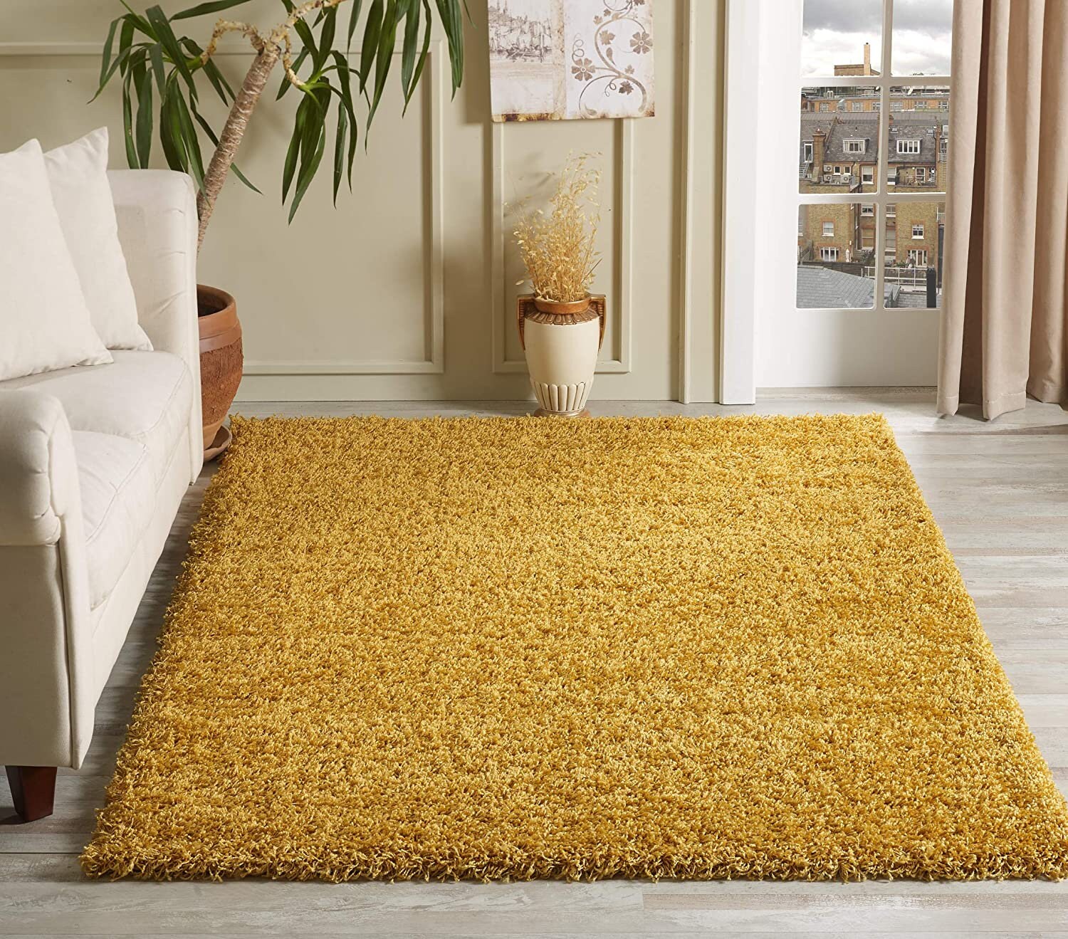 KALKI GOLD Shaggy Rug Small X Large Shag Pile Mat 5cm Thick Etsy