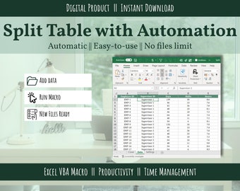 Split table into separate files | Productivity | Automatic Excel VBA for Document Management