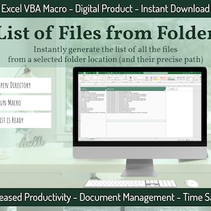 Create list of all files and folders (title and path) from a specific location | Excel Automatic Tool | Productivity with Excel VBA Macro
