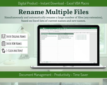 Rename Multiple Files Simultaneously, using Excel Macro VBA | Works instantly for any file extension | Automatic Hacking Tool