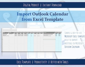 Import from Microsoft Excel to Outlook Calendar | Automatic Template | Agenda and Calendar Management