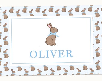 Personalized Placemat for Kids, Craft Mat, Easter Placemat, Kids Personalized Placemat, Customized Placemat, Laminated Placemat Easter Bunny