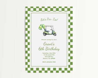 Printable Golf Birthday Invitation Template, Hole in One Birthday Invite for Boys, Golf Partee Digital Party Invitation, Hole In One Invites