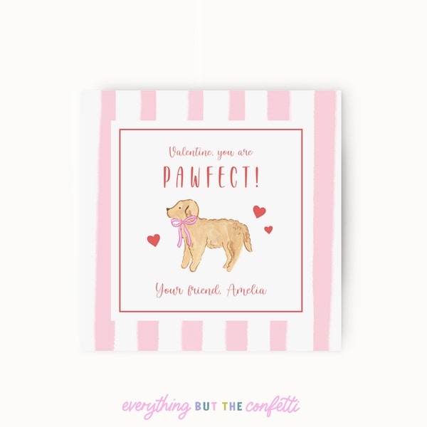 Sie sind Pawfect Welpen Valentinstag Karte Tag druckbare Vorlage, Welpen Valentinstag, Sie sind Pawfect Valentinstag, Vorschule Klassenzimmer Kind Valentinstag