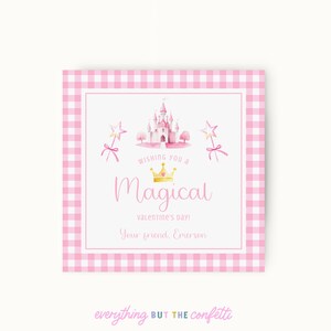 Printable Princess Valentines, Magical Valentines Template, Classroom Valentines for Girls, School Valentines, Preschool Valentines Tags