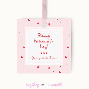 Printable Valentine for Kids, Cute Valentine Printable, Editable Valentine&#39;s Day Template, Valentine&#39;s Card, School Valentine Gift Tag