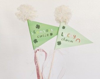 St. Patrick's Day Pennant Flag Templates, DIY St Patrick's Party, Party Printables, Printable Pennant Flags, Pennant Flag Template, Kids