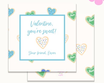 Afdrukbare Valentijn voor kinderen, schattige jongen Valentijn afdrukbare, bewerkbare Valentijnsdag sjabloon, Valentijnsdag hartenkaart, You're Sweet Card