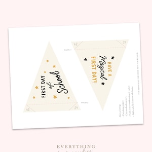 First Day of School Pennant Flag Templates, Printable Pennant Flags for Kids, First Day of School Ideas, Instant Download, Kids Printables