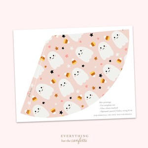 Cute Ghosts Halloween Party Hat Template, Printable Party Hat, Halloween Party Printables for Kids, DIY Party Hat, Halloween Decor DIY