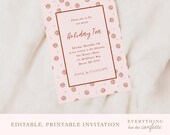 Peppermint Sparkles Holiday Invitation Template, Christmas Party Invitation Template, Printable, Editable, DIY Holiday Party Invite, Invites