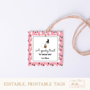 Editable Halloween Favor Tags, BOO Halloween Treat Tags, Trick Or Treat Tags, Ghost Party Tags, Printable, Halloween DIY Tags, Tags Template