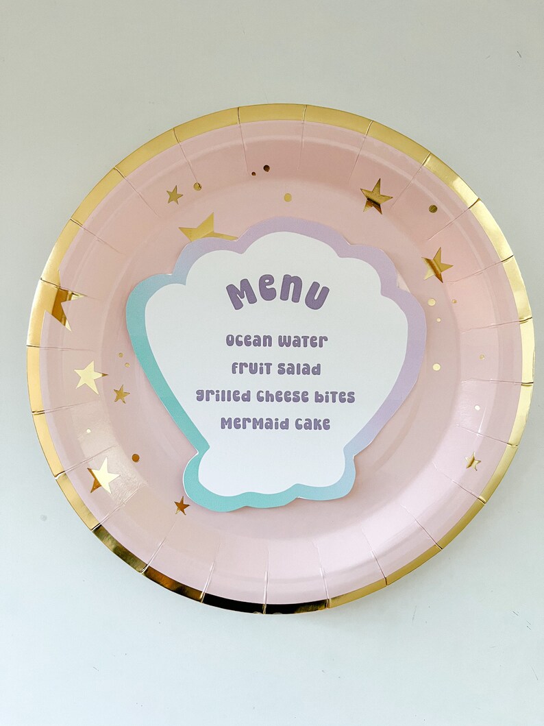 Printable Mermaid Shell Menu Template, Seashell Menu Template ...