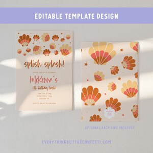 Boho Seashells Party Invitation Template, Under the Sea Invitation, Birthday Party Printables ...